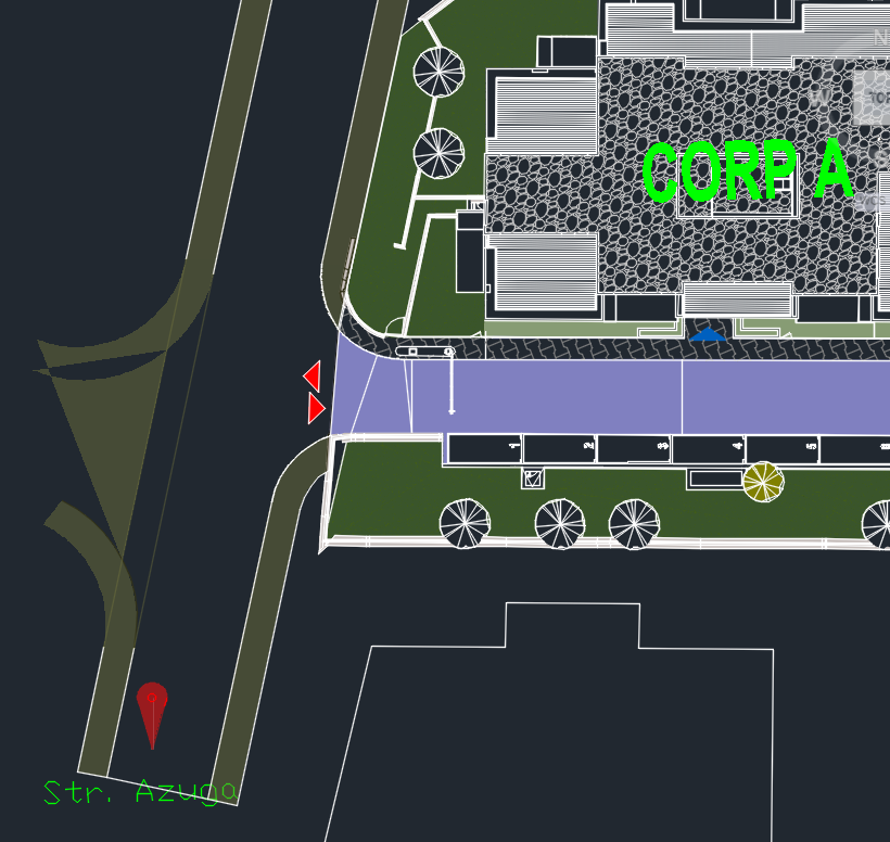 Plan amplasament cămin racord stradal canalizare — str. Azuga, domeniu public