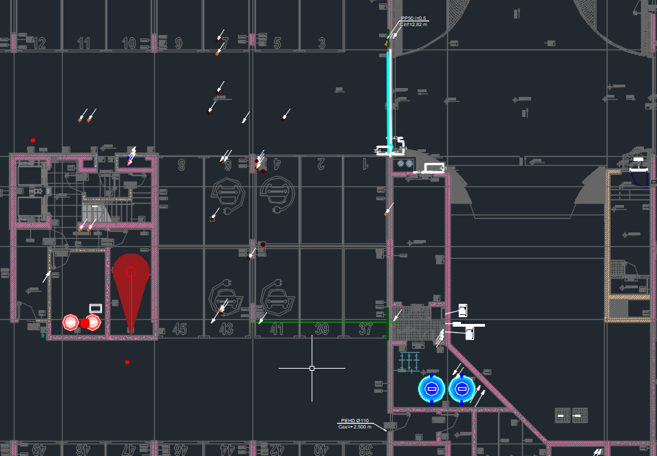 Plan amplasament tablou spații comune — camera tehnică, subsol -1, Corp B