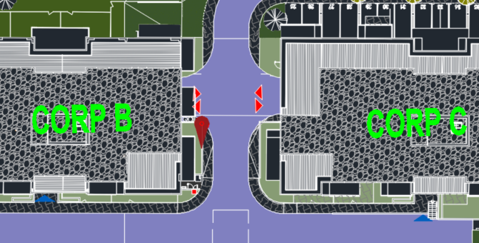 Plan amplasament TGD — camera tablourilor electrice, între Corp B și Corp C