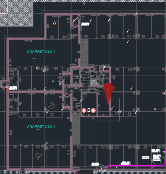 Plan amplasament FDCP Corp A — camera tehnică electrică, subsol -1, Corp A