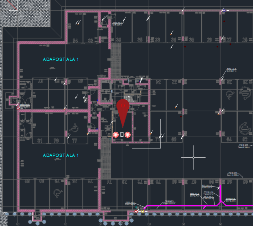 Plan amplasament punct termic Bloc A — subsol -1, parcaj AB