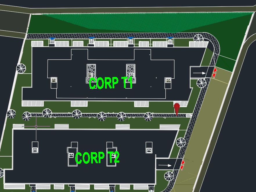 Plan amplasament cămin canalizare menajeră T1+T2 — alee est